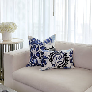 Blue Modern Paisley Square Cushion