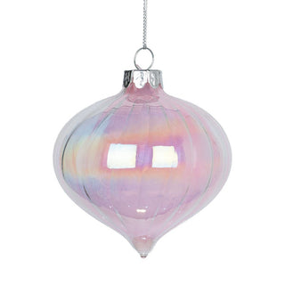 Blush Crystal Feather Onion Ornament - ironyhome