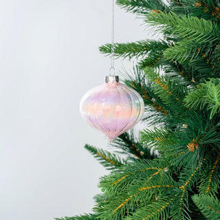 Blush Crystal Feather Onion Ornament - ironyhome