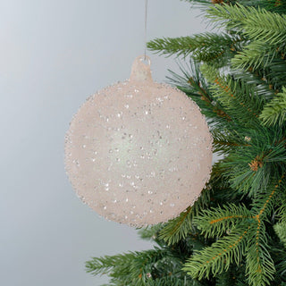 Blush Crystal Sugar Bead Ball Ornament - ironyhome