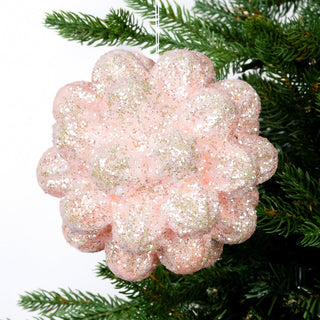 Blush Pink Meringue Ornament with Glitter - ironyhome