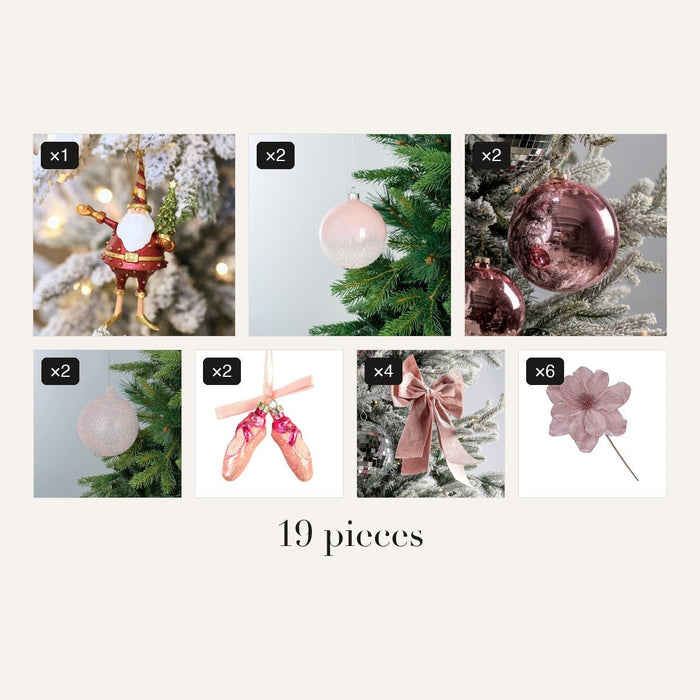 Blushing Winter Pink Ornament Set - Irony Home
