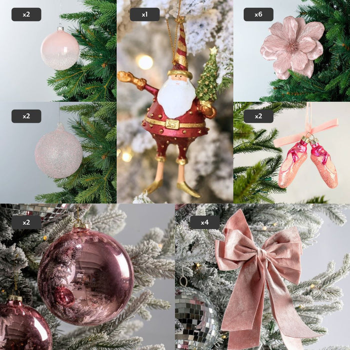 Blushing Winter Pink Ornament Set - Irony Home