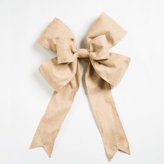 Brown Burlap Bow 18 inches - Irony Home