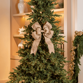 Brown Burlap Bow 18 inches - Irony Home