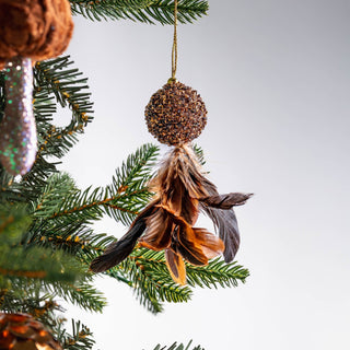 Brown Feather Tassel Ornament - ironyhome