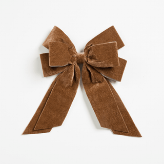 Brown Velvet Bow Ornament - Irony Home