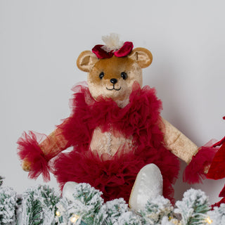 Burgundy And Gold Ballerina Bear Tabletop - ironyhome