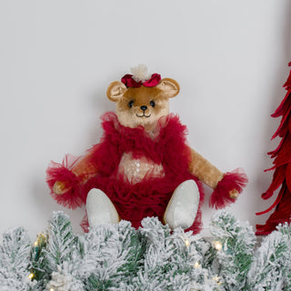 Burgundy And Gold Ballerina Bear Tabletop - ironyhome