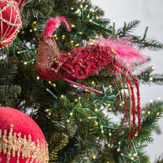 Burgundy And Gold Butterfly Clip - on Ornament - ironyhome