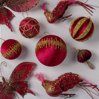Burgundy Butterfly Clip - on Ornament - ironyhome