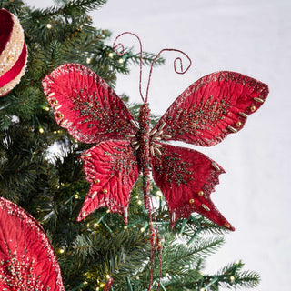 Burgundy Butterfly Clip - on Ornament - ironyhome