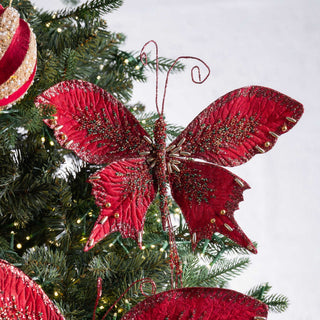 Burgundy Butterfly Clip - on Ornament - ironyhome