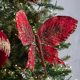 Burgundy Butterfly Clip - on Ornament - ironyhome