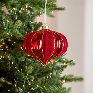 Burgundy Champagne Glitter Glass Onion Ornament - Irony Home