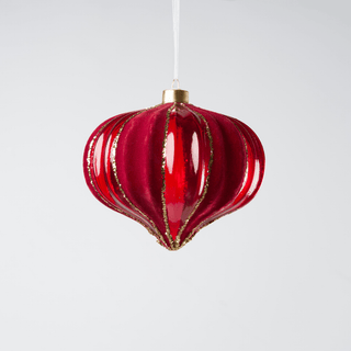Burgundy Champagne Glitter Glass Onion Ornament - Irony Home