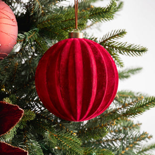 Burgundy Flocked Ball Ornament - ironyhome
