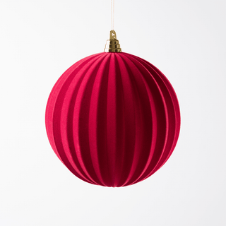 Burgundy Flocked Round Ornament - Irony Home