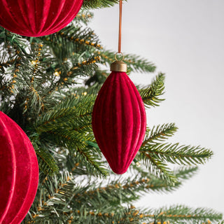 Burgundy Flocked Shuttle Ornament - ironyhome
