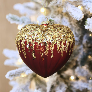 Burgundy Heart hanging ornament - ironyhome