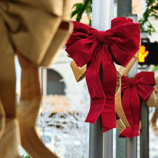 Burgundy Oversized Outdoor Bow - Irony Home