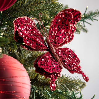 Burgundy Velvet Butterfly Clip - on - ironyhome