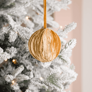 Cafe Beige Velvet Ball Ornament - Irony Home