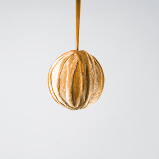 Cafe Beige Velvet Ball Ornament - Irony Home