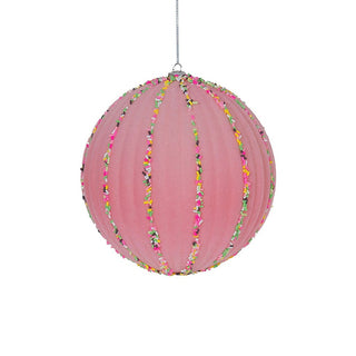 Candyland - Inspired Blush Pink Felt Ball Ornament with Sprinkles - ironyhome