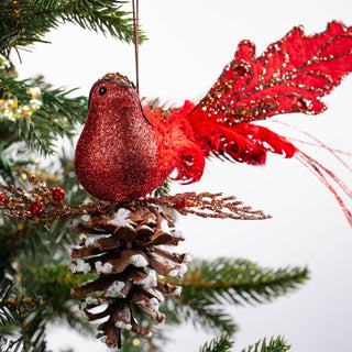 Cardinal Bird Clip Orn - ironyhome