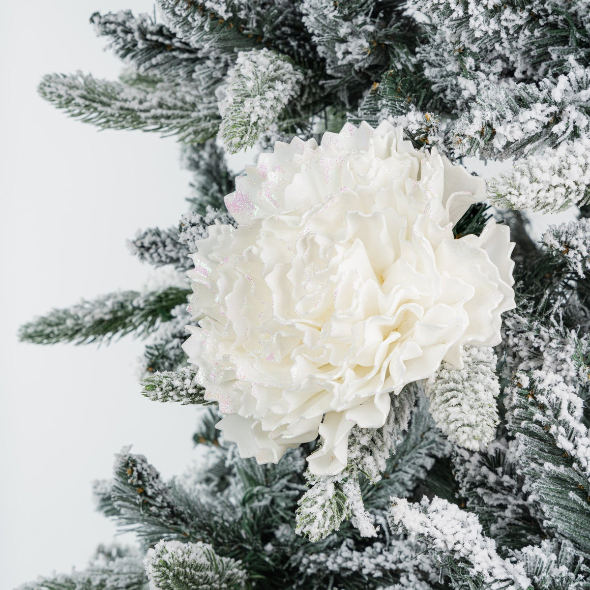 Carnation Flower Ornament with Glitter