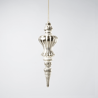 Champagne Beige Painted Finial Ornament 12-Inch - Irony Home