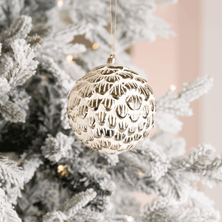 Champagne Beige Pine Cone Ornament 5-inch - Irony Home