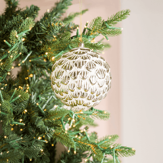 Champagne Beige Pine Cone Ornament 5-inch - Irony Home