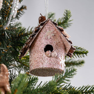 Champagne Holiday Birdhouse Ornament - ironyhome