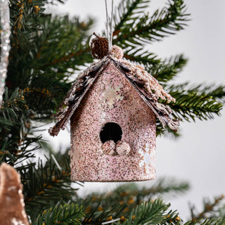 Champagne Holiday Birdhouse Ornament - ironyhome