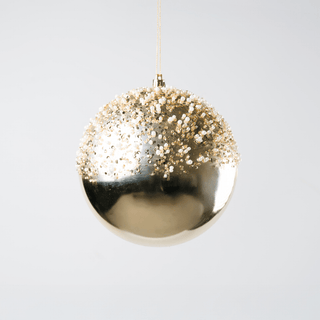 Champagne Sequin Bead Shiny Ball Ornament - Irony Home