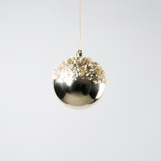 Champagne Sequin Bead Shiny Ball Ornament - Irony Home
