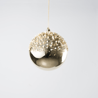 Champagne Sequin Bead Shiny Ball Ornament - Irony Home