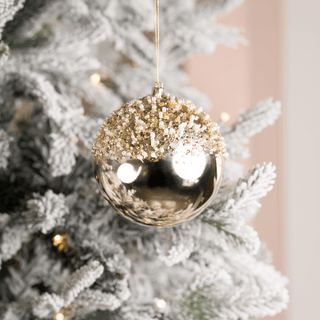 Champagne Sequin Bead Shiny Ball Ornament - Irony Home