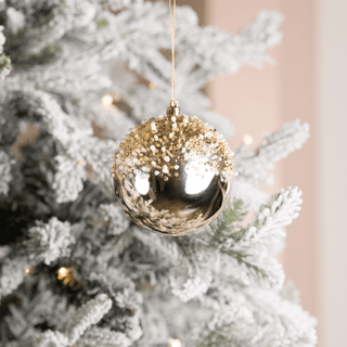 Champagne Sequin Bead Shiny Ball Ornament - Irony Home