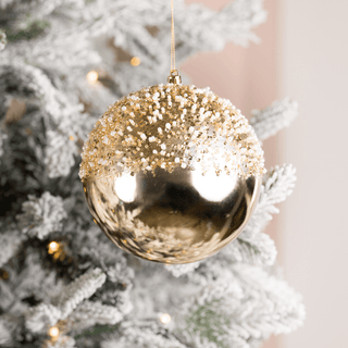 Champagne Sequin Bead Shiny Ball Ornament - Irony Home