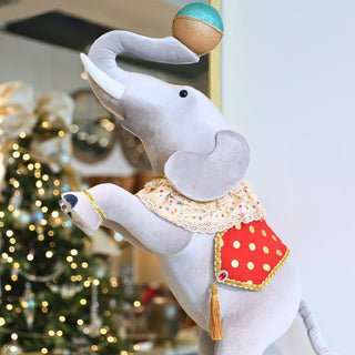 Circus Elephant With Black And White Base - ironyhome