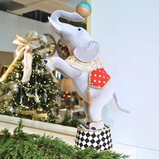 Circus Elephant With Black And White Base - ironyhome