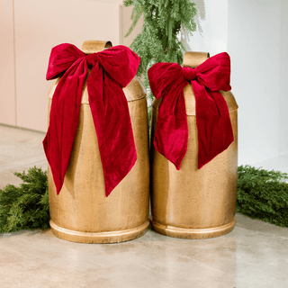 Classic Gold bell with Red Bow - Irony Home