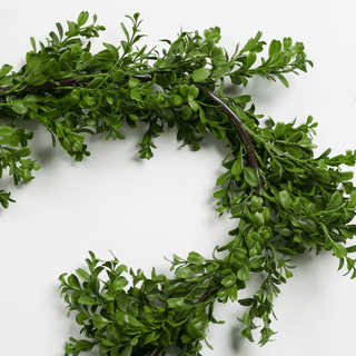 Classic Green Boxwood Holiday Garland - 9 inch - Irony Home
