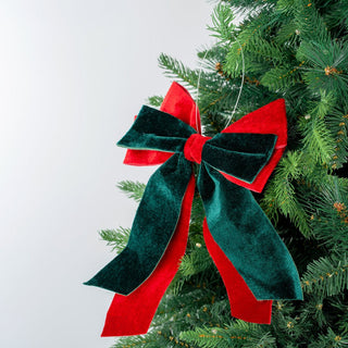 Classic Red and Emerald Bow Ornament - ironyhome