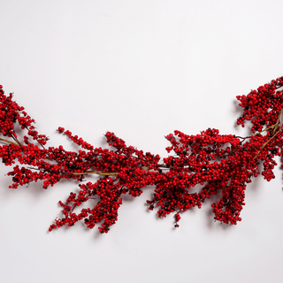 Classic Red Thin Berry Holiday Garland - Irony Home