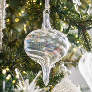 Clear Elongated Drop Glass Ornament - ironyhome