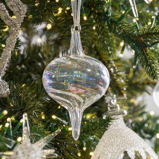 Clear Elongated Drop Glass Ornament - ironyhome